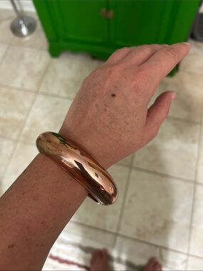 Bronzallure Rose Gold Smooth Dome Bangle Bracelet